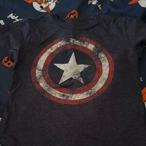 Marvel Navy Blue Star Shield Kids Tee